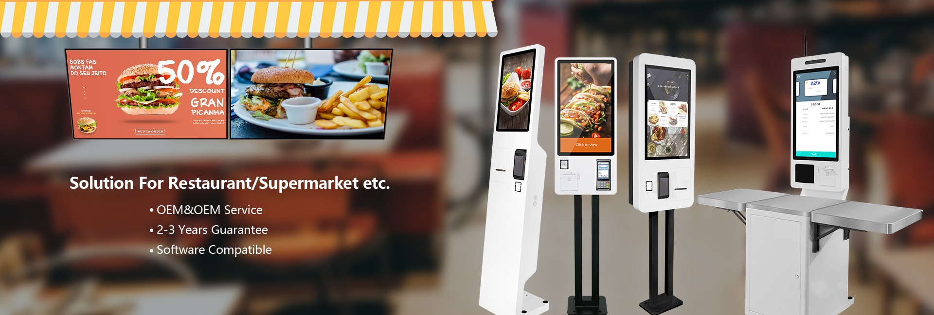  hospitality digital signage Digital Screens and self order kiosk